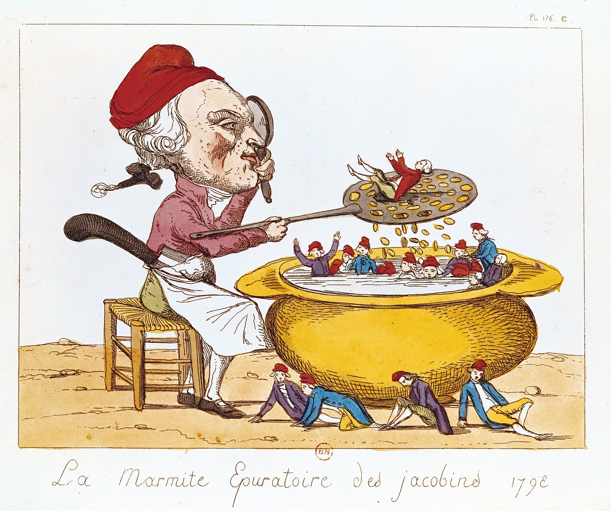 Jakobinernes rensende gryde, 1793 af Benoit Louis Henriquez