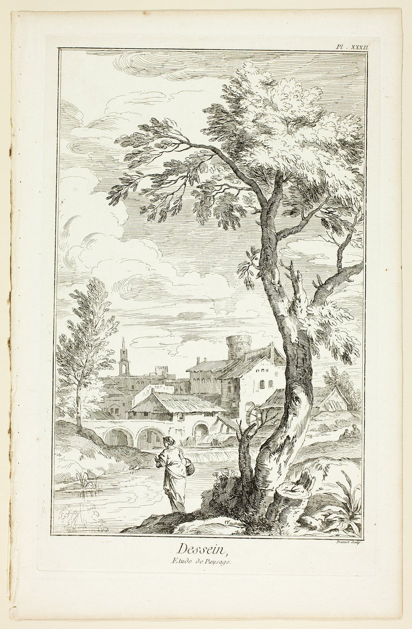 Design: Landscape Study, fra Encyclopédie af Benoit Louis Prevost