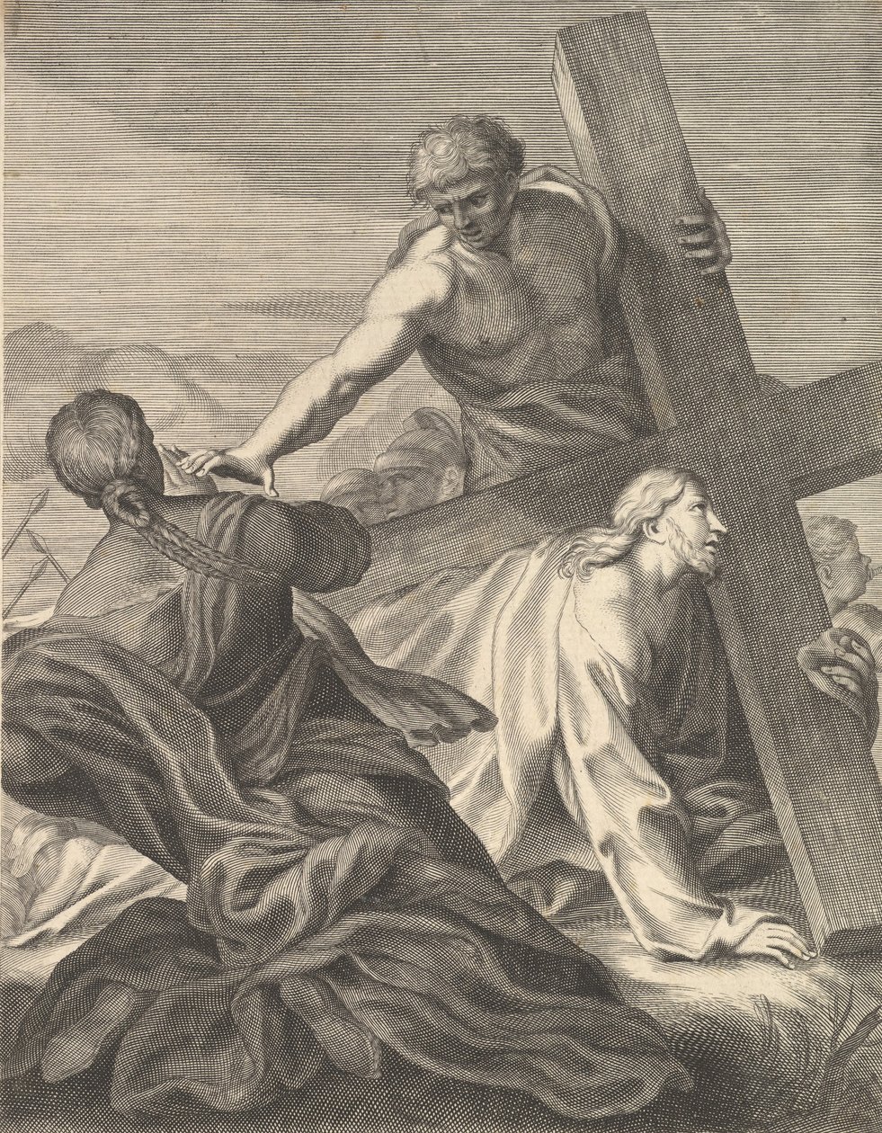 Kristus bærer korset, 1680-1719. af Benoit Thiboust