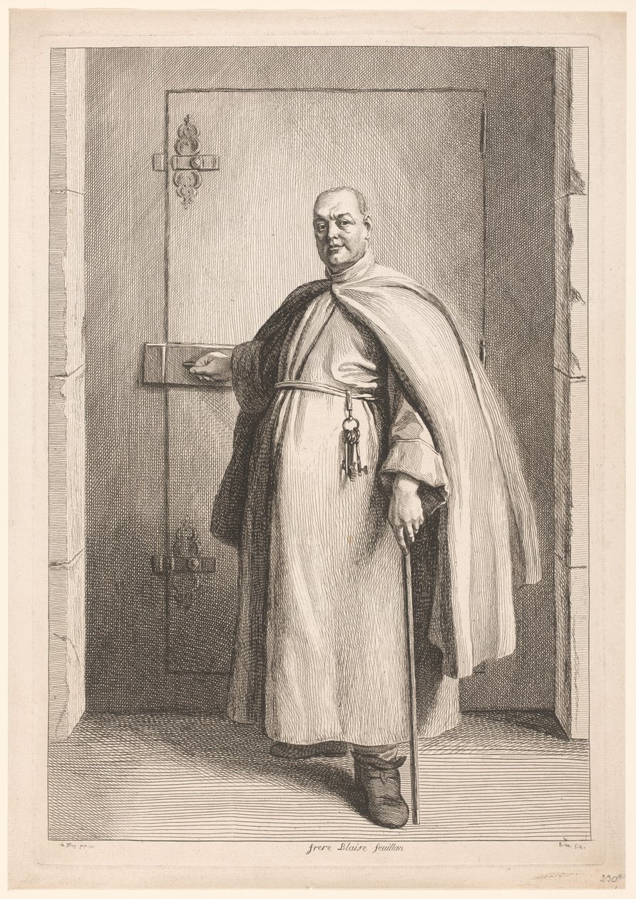 Portret van Blaise af Saint Mary Donat Broder Blaise Feuillan (titel på objekt) af Benoît Audran (II)