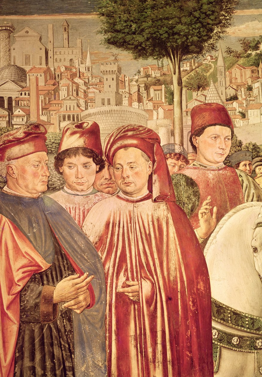 St. Augustine Afrejse til Milano, fra St. Augustins livscyklus, 1464-65 (detaljer) af Benozzo di Lese di Sandro Gozzoli