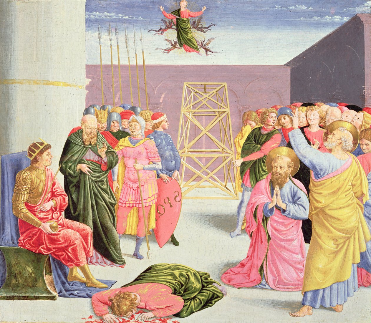 St. Peter og Simon Magus, 1400-tallet (tempura på træ) af Benozzo di Lese di Sandro Gozzoli
