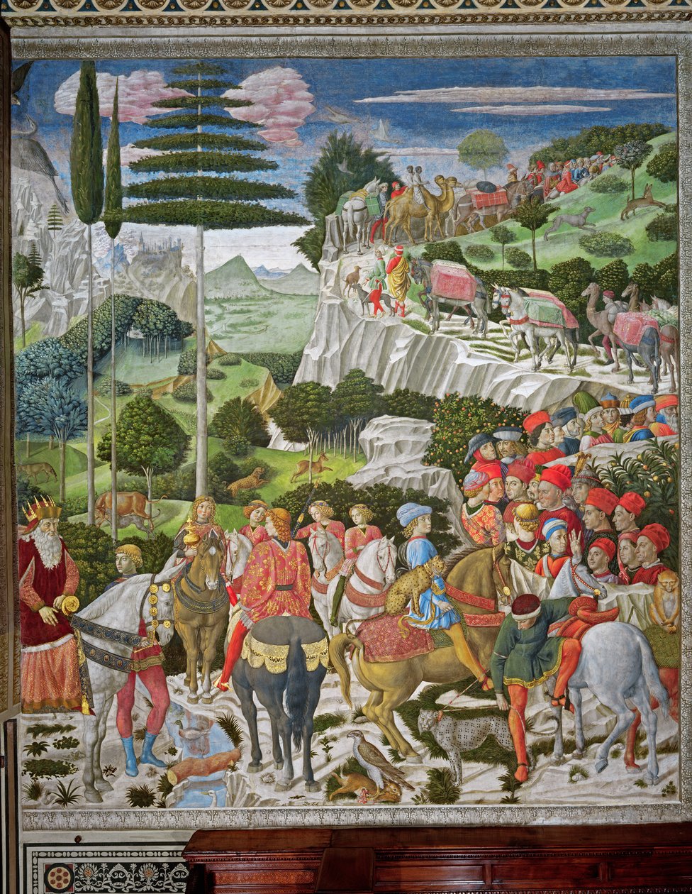 Magiernes rejse til Betlehem, kapellets venstre væg, ca. 1460 af Benozzo di Lese di Sandro Gozzoli