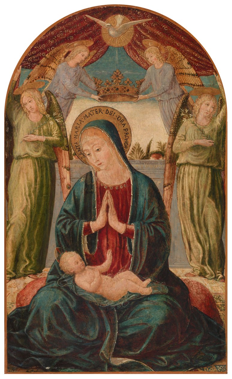 Madonna og barn med engle af Benozzo Gozzoli
