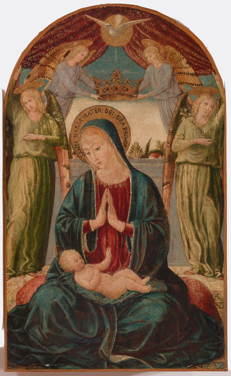 Madonna og barn med engle af Benozzo Gozzoli