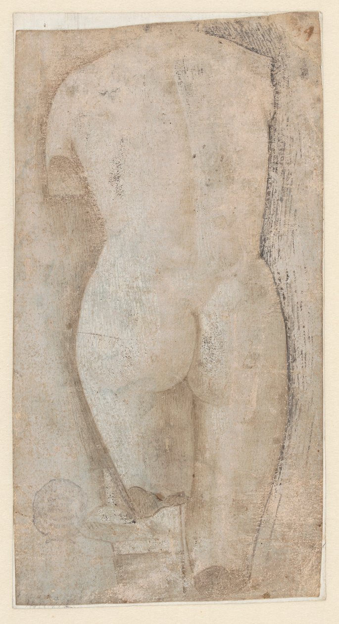 Skitse af klassisk skulptur af typen Venus Pudica af Benozzo Gozzoli