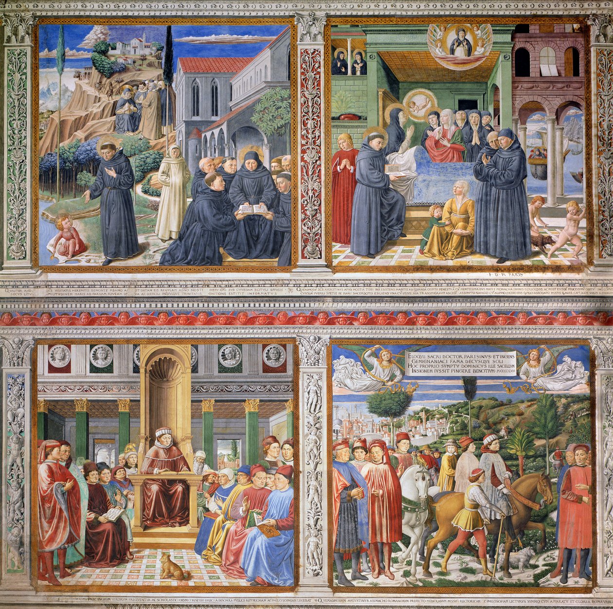Episoder fra Augustins liv, 1463-65 (se 192535, 192549, 192550, 192551, 192552) af Benozzo di Lese di Sandro Gozzoli