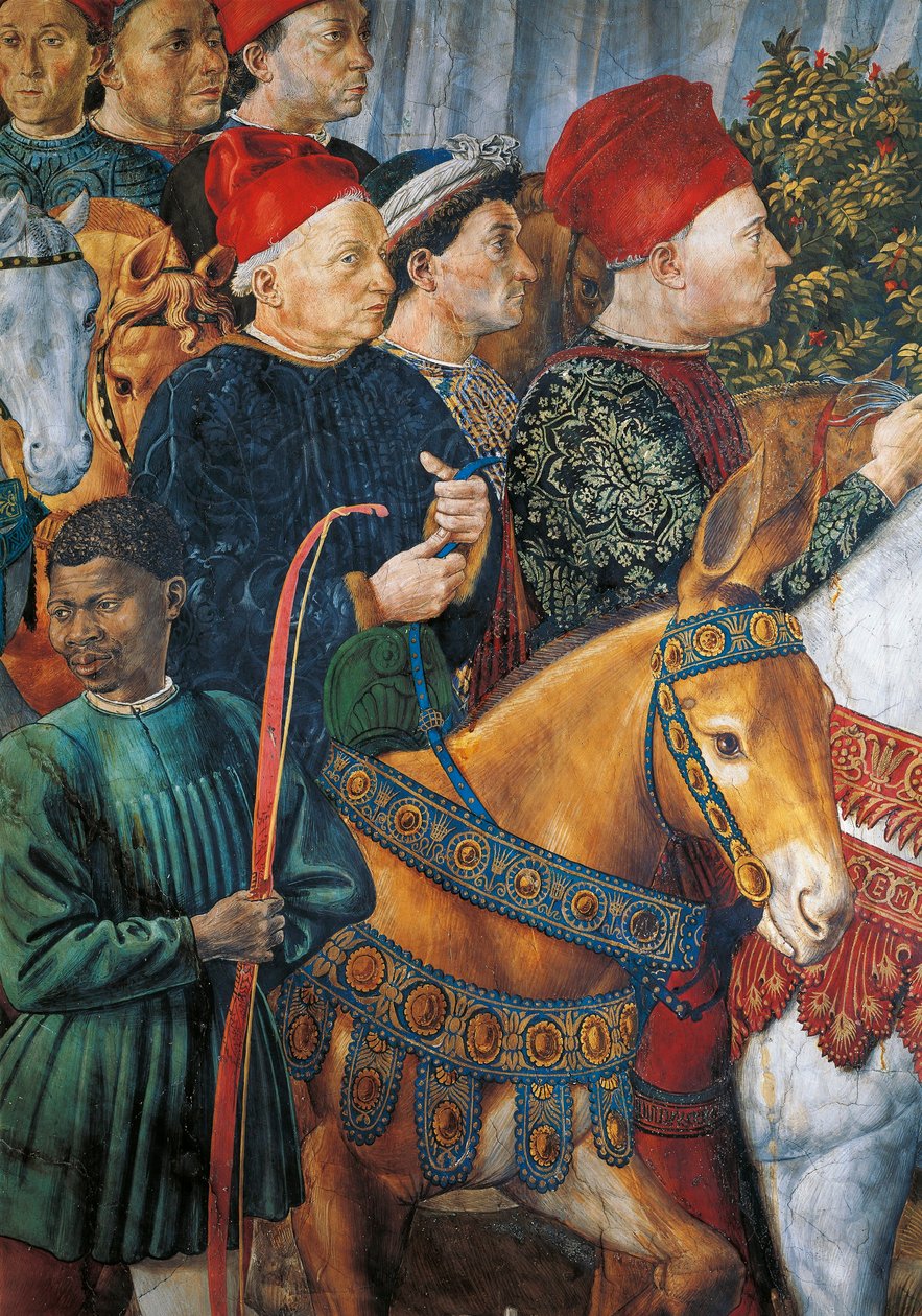 Italien, Firenze, Malet billede af Cosimo il Vecchio (Cosimo den ældre), detalje af Benozzo di Lese di Sandro Gozzoli