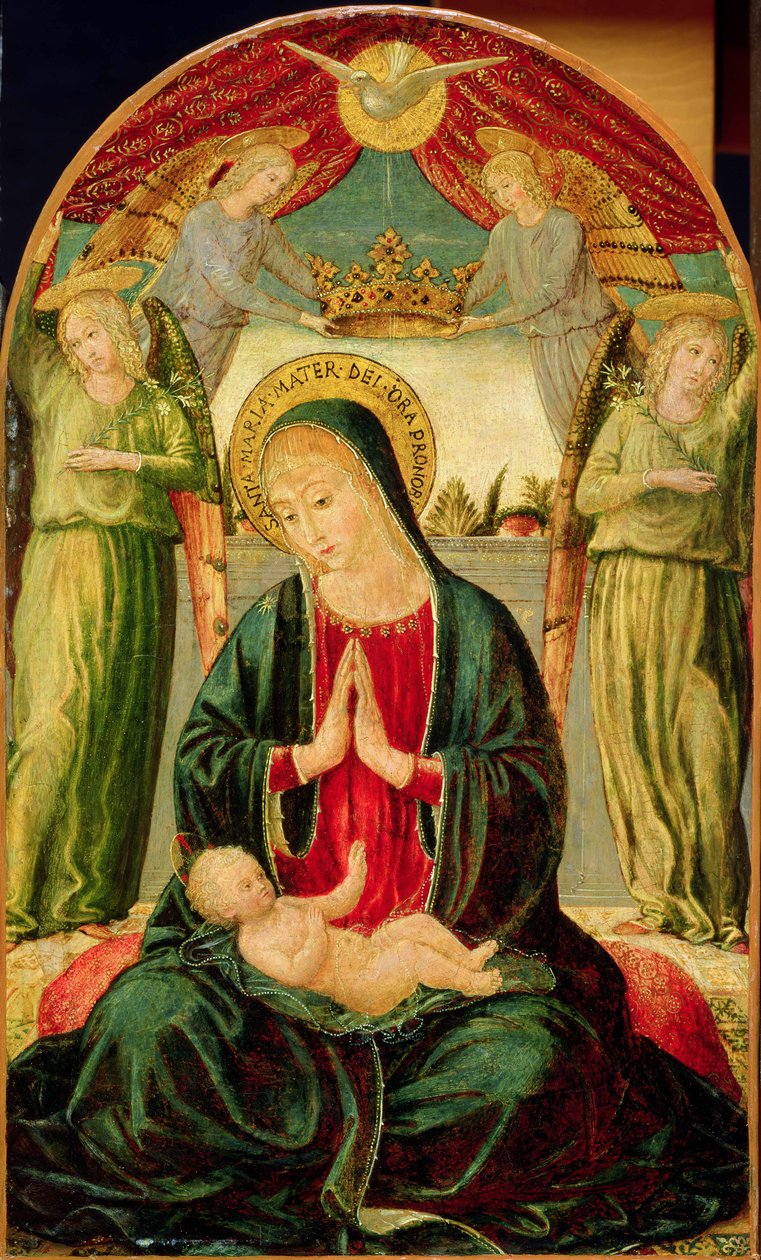 Madonna og barn med engle af Benozzo di Lese di Sandro Gozzoli