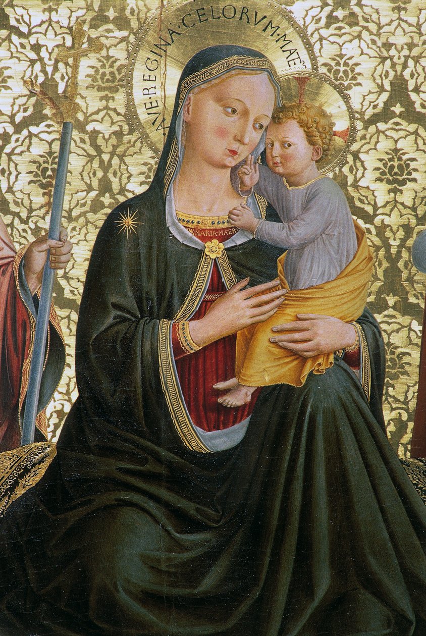 Ydmyghedens Madonna, af Benozzo Gozzoli (1421-1497), Sapienza Nuova altertavle, Perugia, Umbrien, Italien af Benozzo di Lese di Sandro Gozzoli