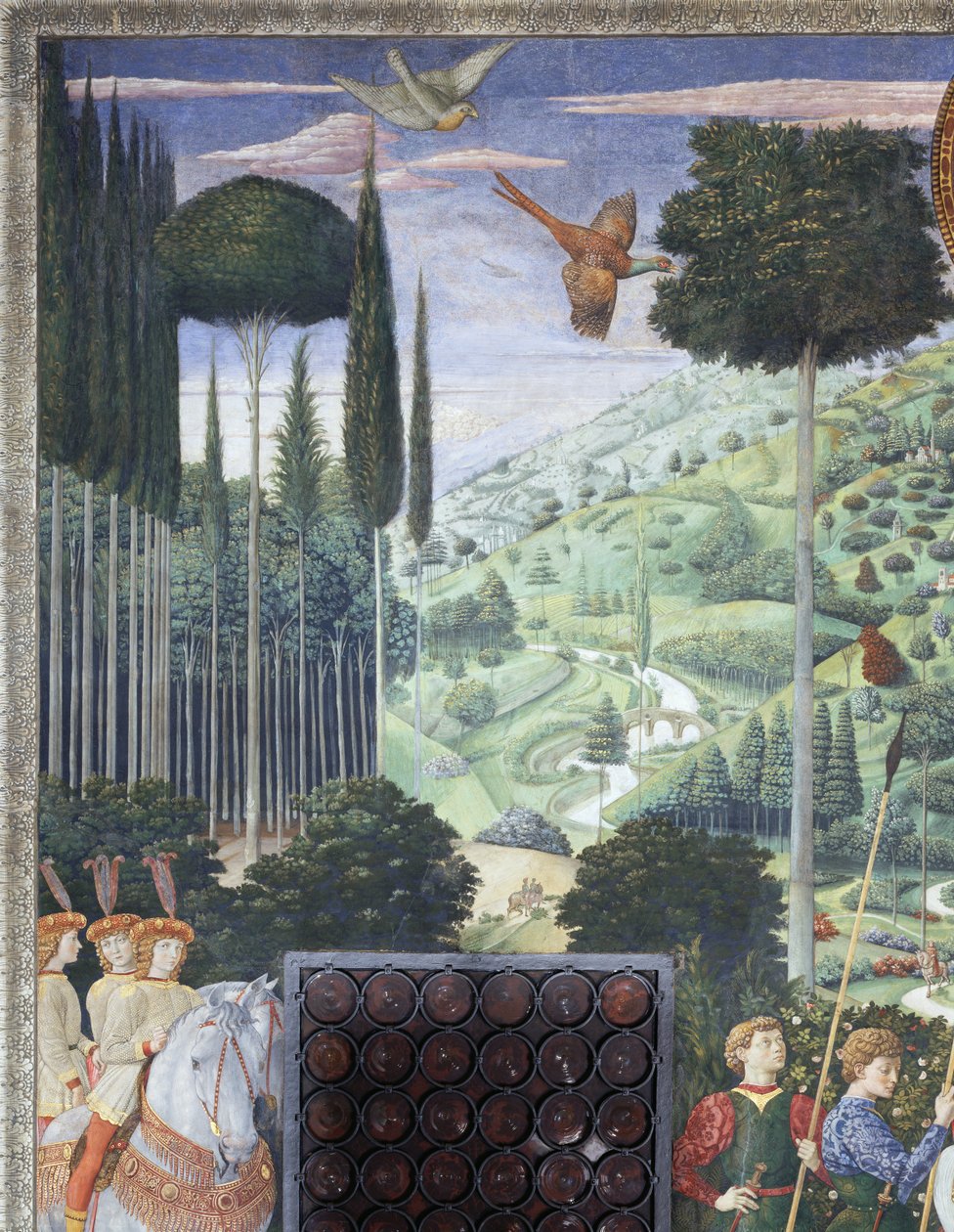 Balthasars procession som Johannes VIII Palæologus, detalje fra Magi-cyklussen i kapellet, ca. 1460 (fresko) af Benozzo di Lese di Sandro Gozzoli