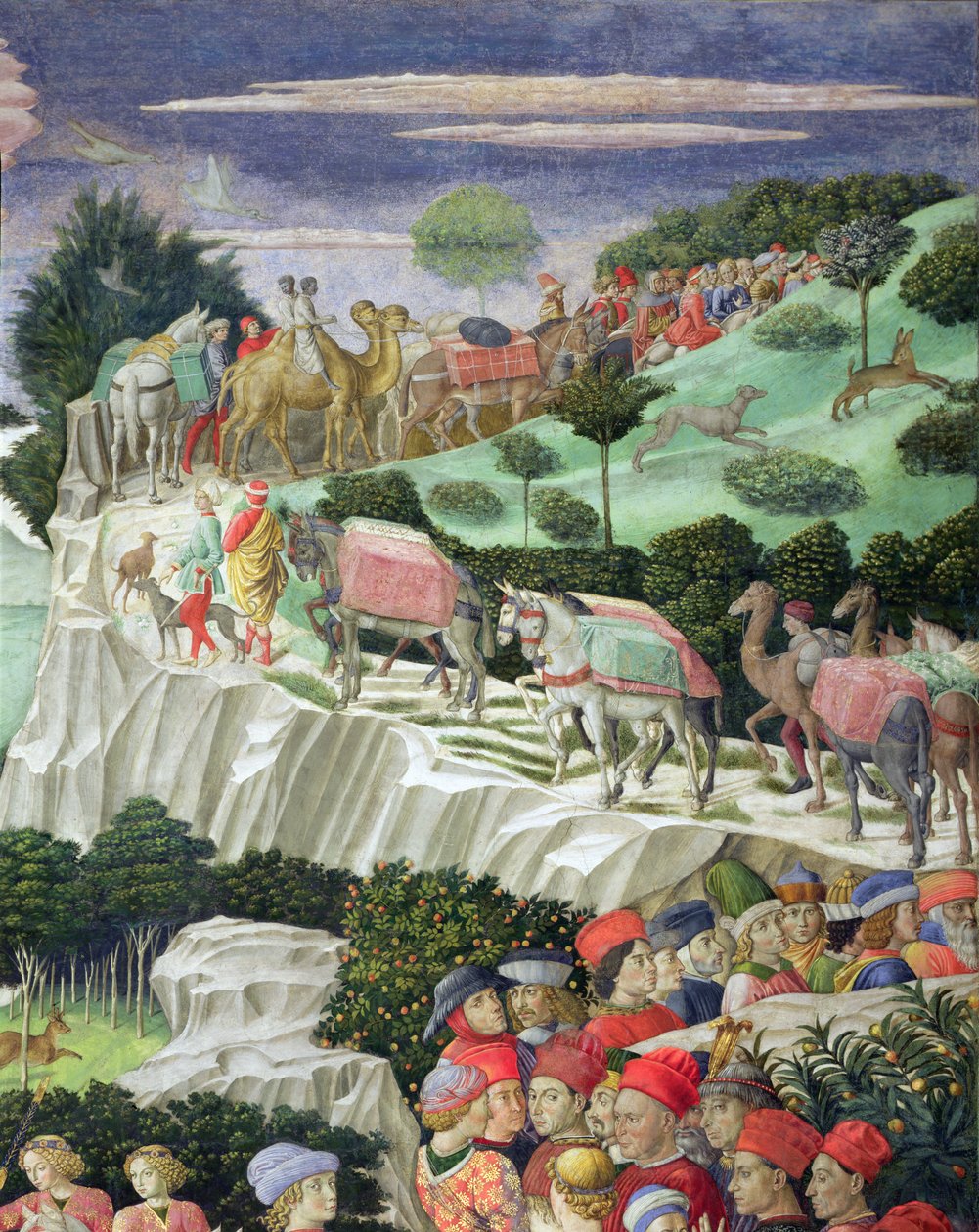 Procession af Melchior, fra Magi Kapel (detalje af 70601) af Benozzo di Lese di Sandro Gozzoli