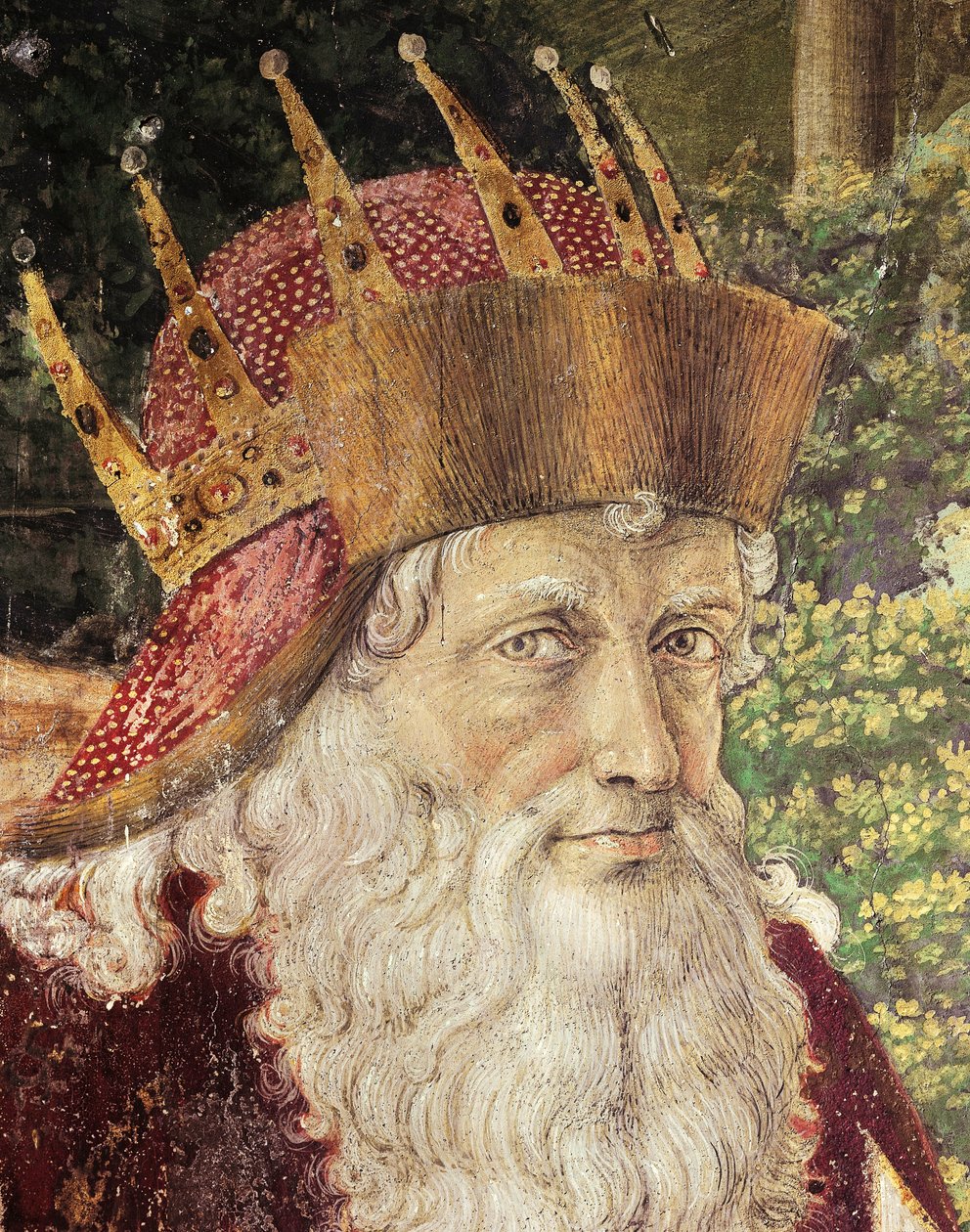Magiernes procession af Benozzo Gozzoli (1420-1497), frisk. Detalje. Kapel af Palazzo Medici Riccardi, Firenze. af Benozzo di Lese di Sandro Gozzoli