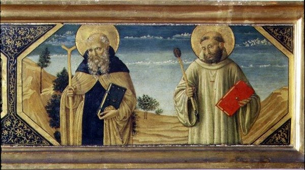 St. Anthony Abbed and St. Benedict (panel) (detalje af 78957) af Benozzo di Lese di Sandro Gozzoli