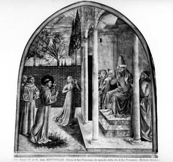 St. Francis før sultanen (fresco) (s/h foto) af Benozzo di Lese di Sandro Gozzoli