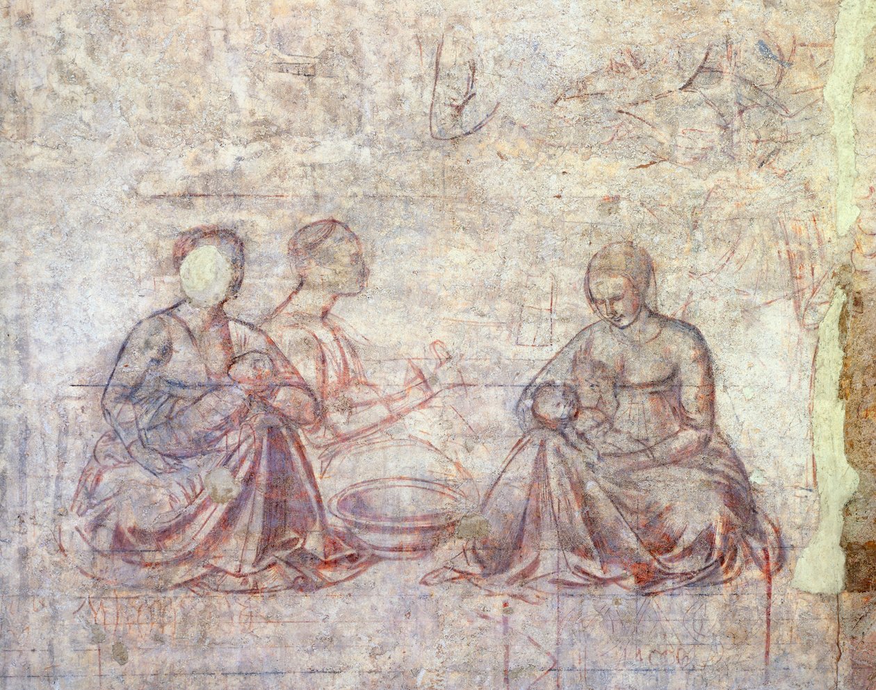 Historier om Jakob og Esau, af Benozzo Gozzoli (1421-1497), synopia (undertegning), detalje af Benozzo di Lese di Sandro Gozzoli