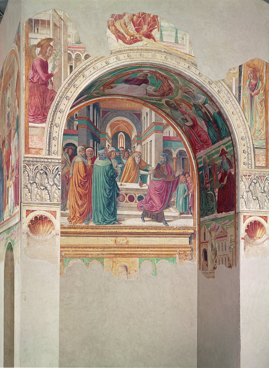 Besøgets tabernakel: Udvisning af Joachim fra templet, 1491 af Benozzo di Lese di Sandro Gozzoli