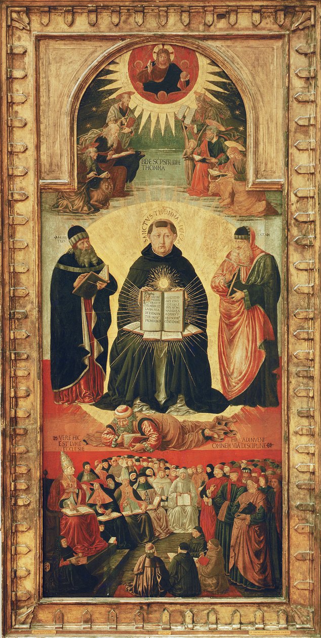 The Triumph of St. Thomas Aquinas (tempera på panel) af Benozzo di Lese di Sandro Gozzoli