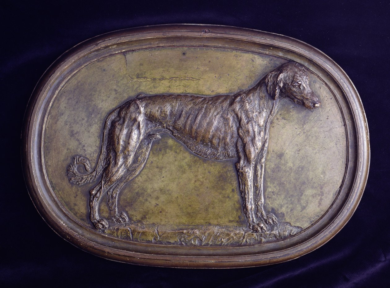 Relief af en Greyhound (bronze) af Benvenuto Cellini