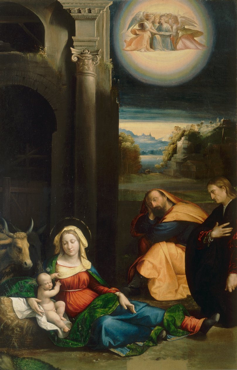 Madonna del Riposo med portræt af Lionello, af Garofalo, i Pinacoteca Nazionale i Ferrara af Benvenuto Tisi da Garofalo