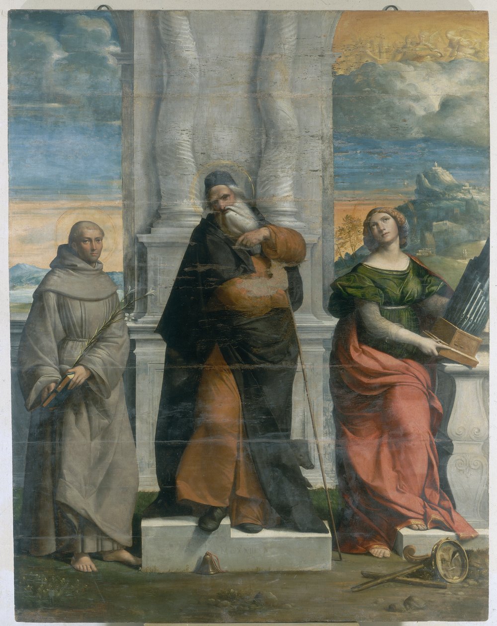 S. Antonio fra Padua, S. Antonio Abate og S. Cecilia af Benvenuto Tisi da Garofalo