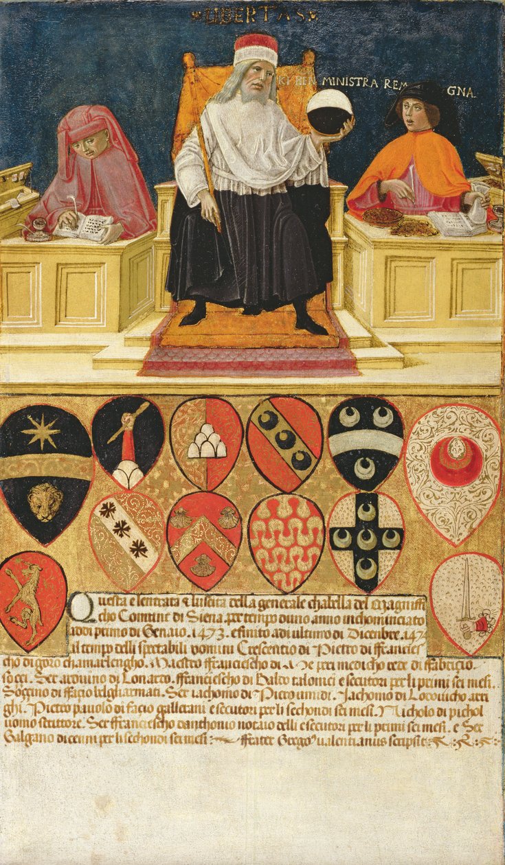 God regering i det offentlige finanskontor, 1474 af Benvenuto di Giovanni