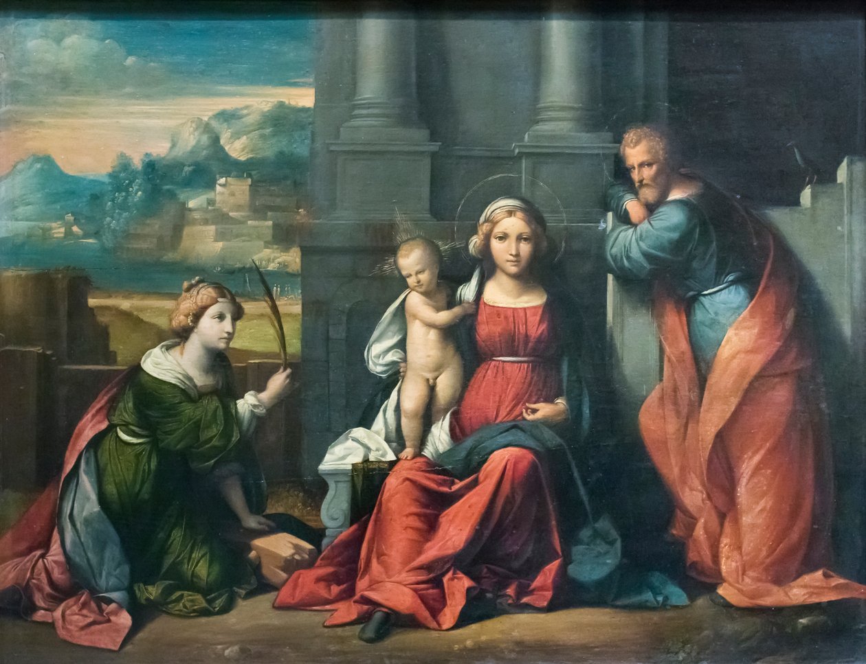 Hellig Familie (olie på lærred) af Benvenuto Tisi da Garofalo