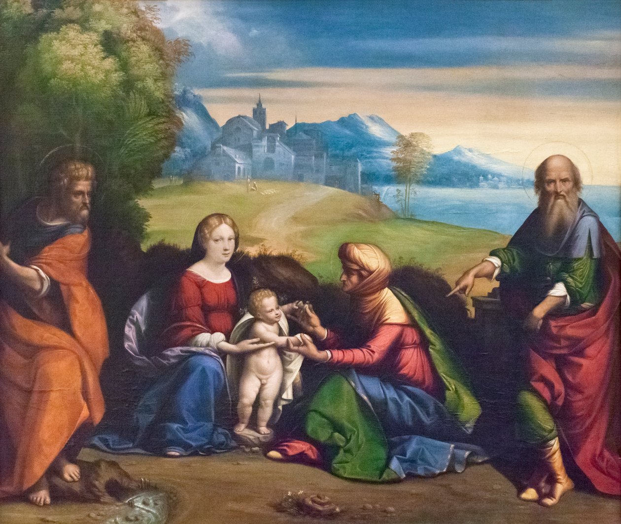 Hellig familie med St Joachim og Anne (maleri) af Benvenuto Tisi da Garofalo
