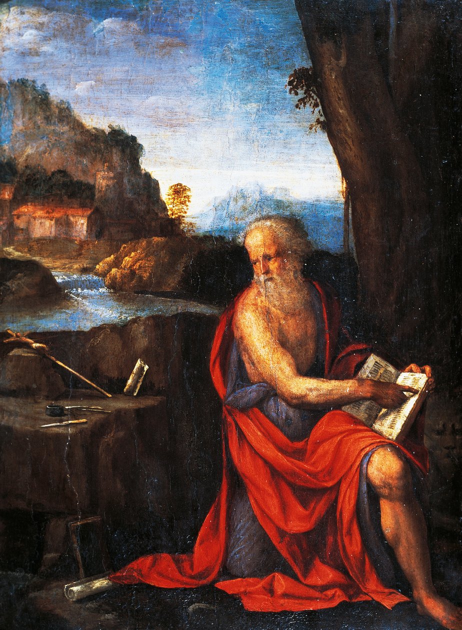 Sankt Jerome, af Garofalo (1481-1559). af Benvenuto Tisi da Garofalo