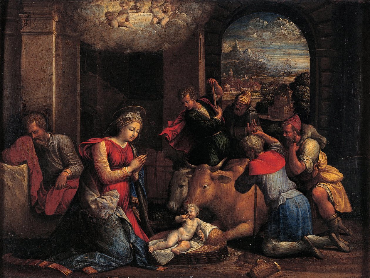 Hyrdernes tilbedelse, 1536-1537 af Benvenuto Tisi da Garofalo
