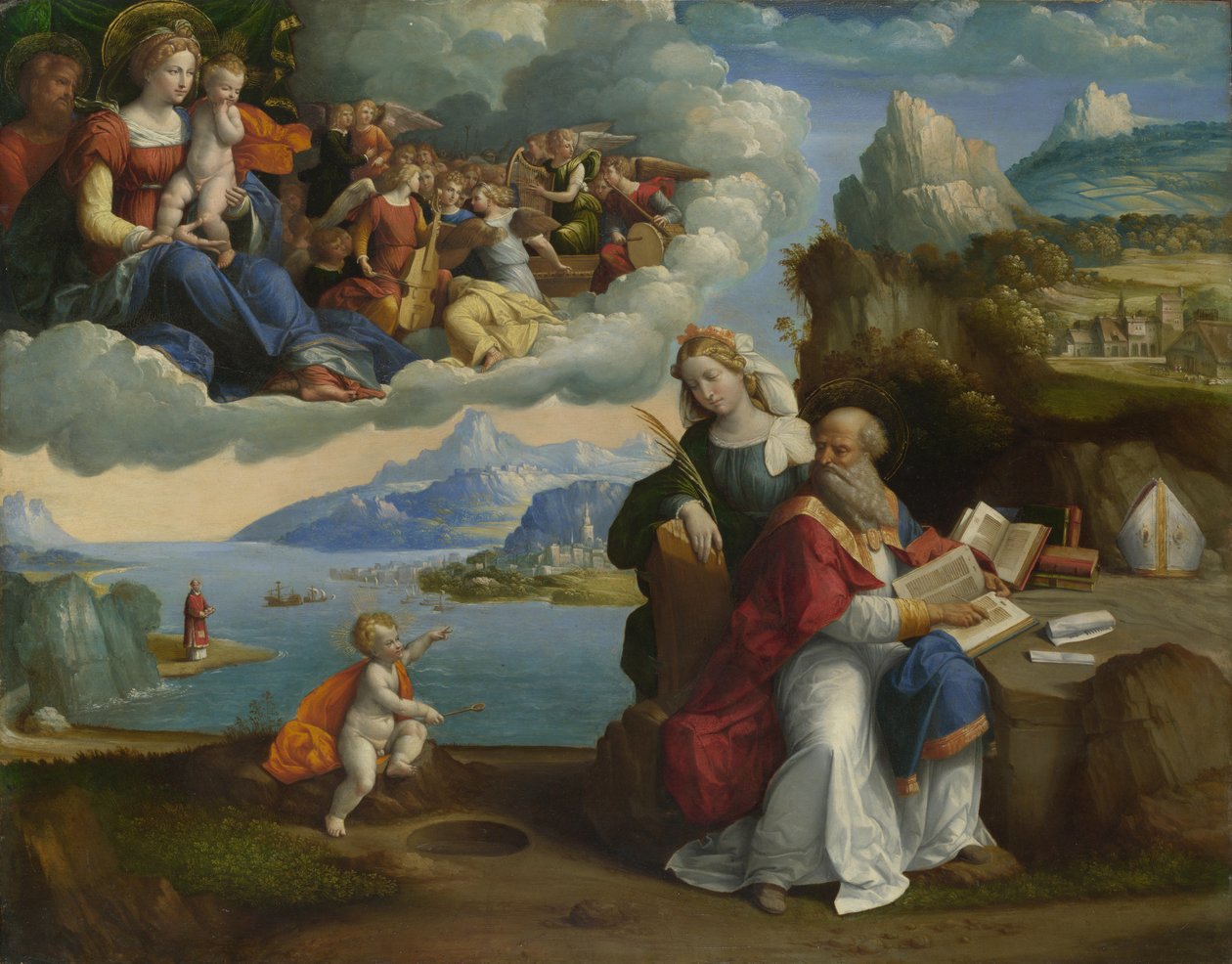 Sankt Augustins vision, ca. 1520 af Benvenuto Tisi da Garofalo
