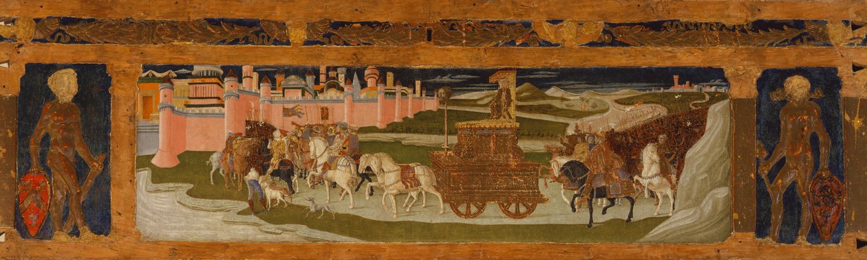 Predella panel: Triumph of David (maleri på træ) af Benvenuto di Giovanni