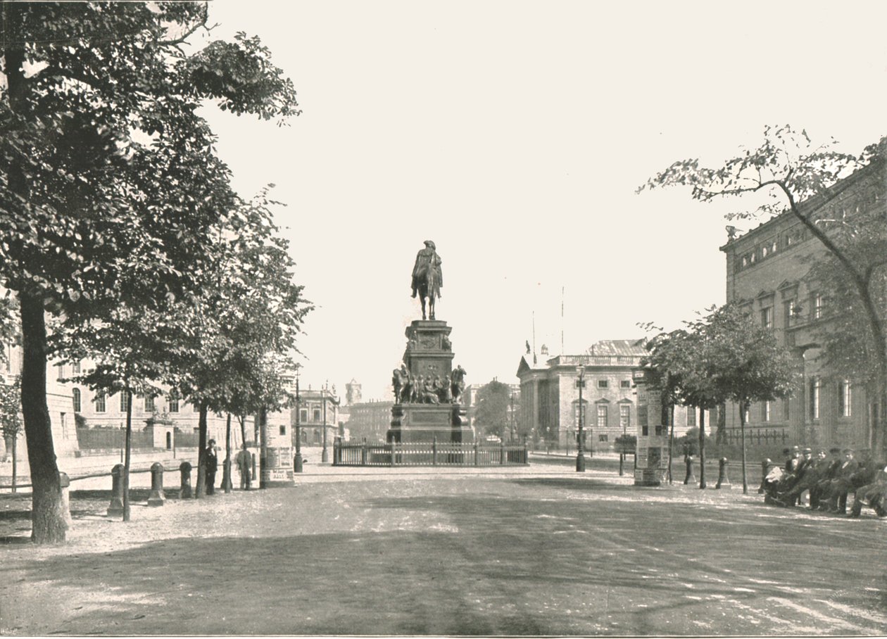 Statue af Frederik den Store, Unter Den Linden, Berlin, Tyskland, 1895. af Berlin Photographic Co