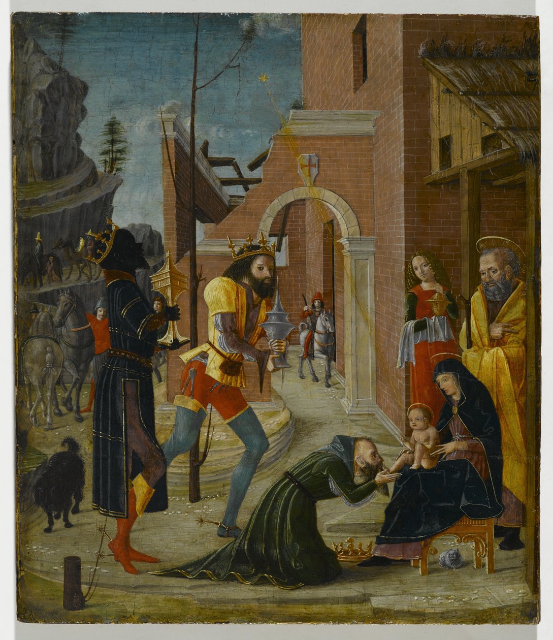 The Adoration of the Magi, ca. 1485-95 (tempera på panel) af Bernadino Jacobi Butinone