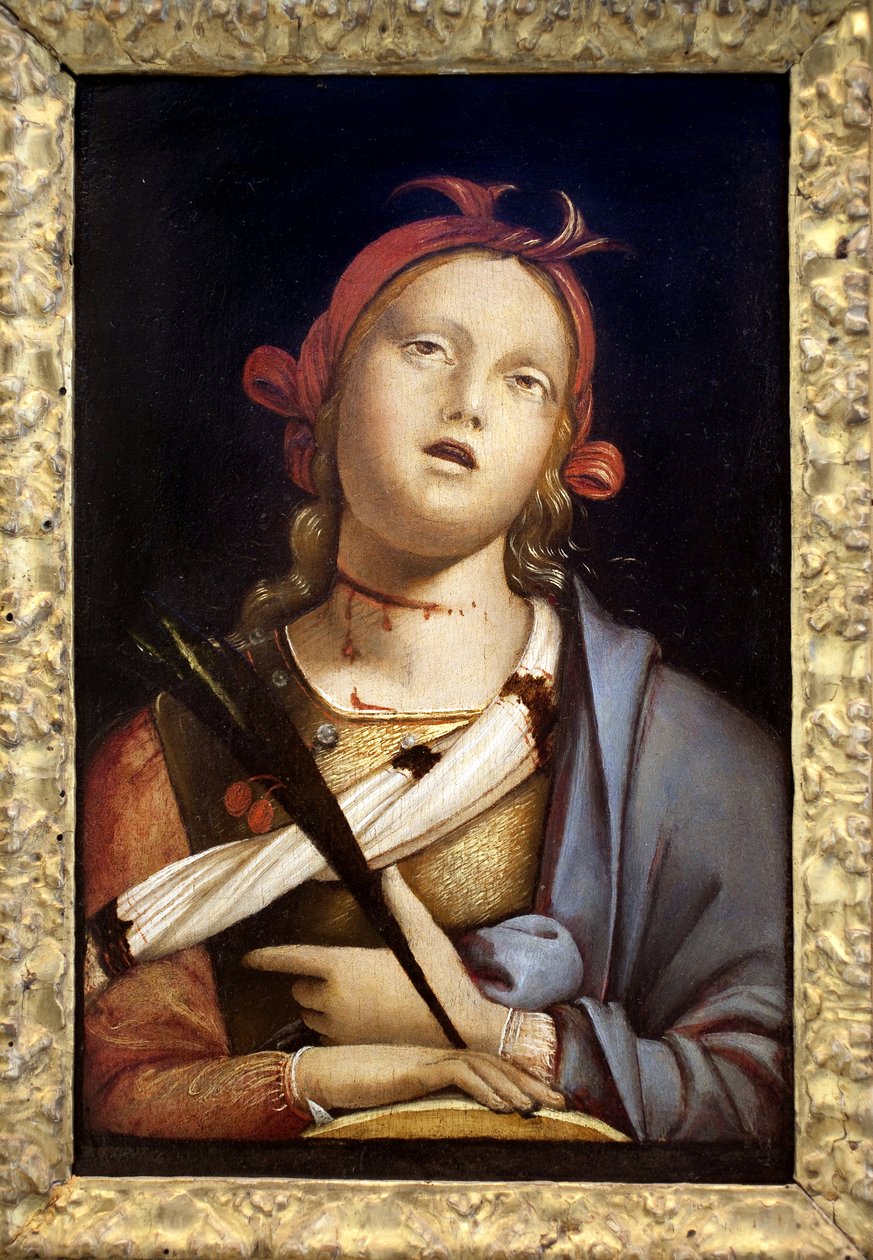 Den hellige Katarina af Alexandria. Maleri af Bernardo (Bernardino) Zenale (ca. 1436-1526), detrempe på træ, ca. 1500. Italiensk kunst, renæssance. Musee des Beaux Arts de Nancy. af Bernadino Zenale