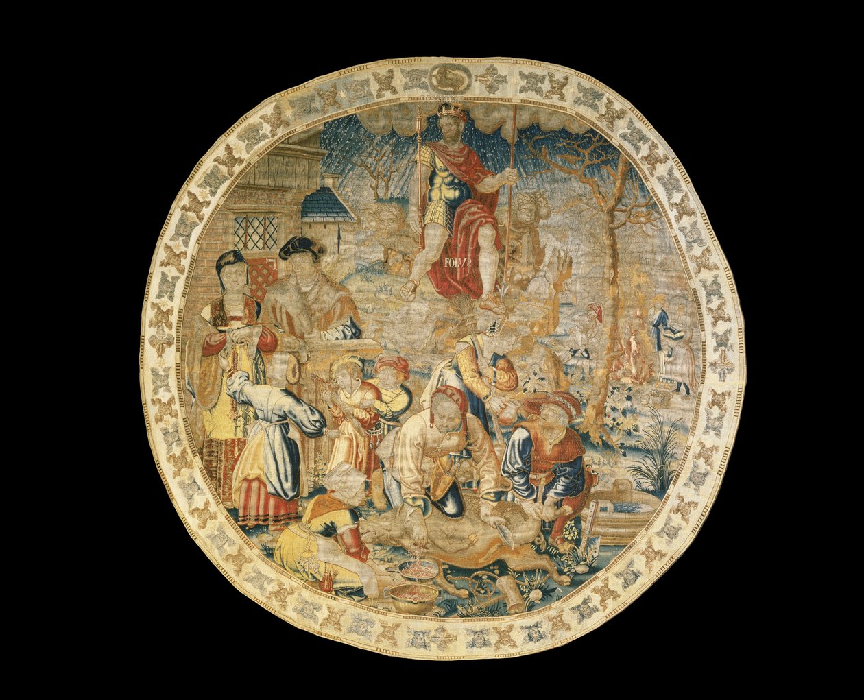 Bruxelles allegoriske gobelin, der afbilder december måned fra "Medaljonmånederne", ca. 1525 af Bernaert van Orley