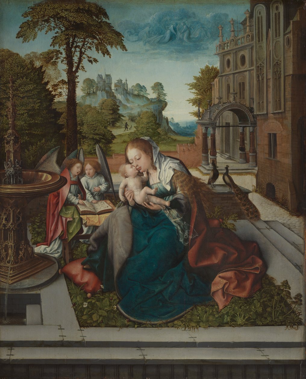 Jomfru og barn med engle, ca. 1518. af Bernard van Orley