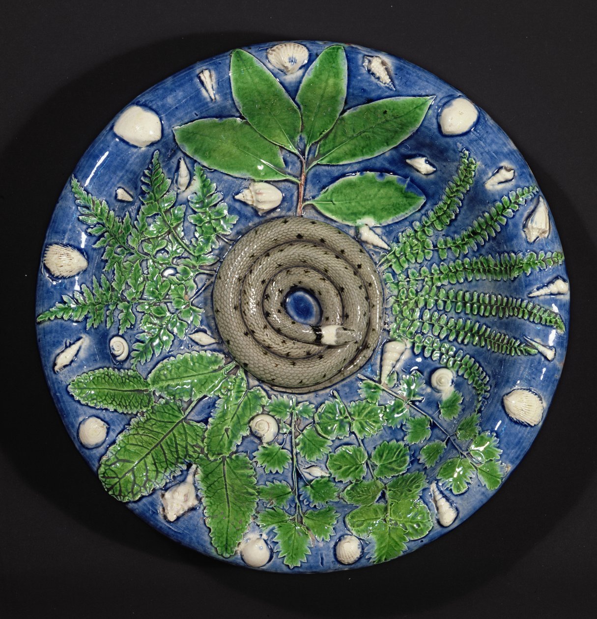 Fad, Palissy Ware (blyglaseret lertøj) af Bernard Palissy