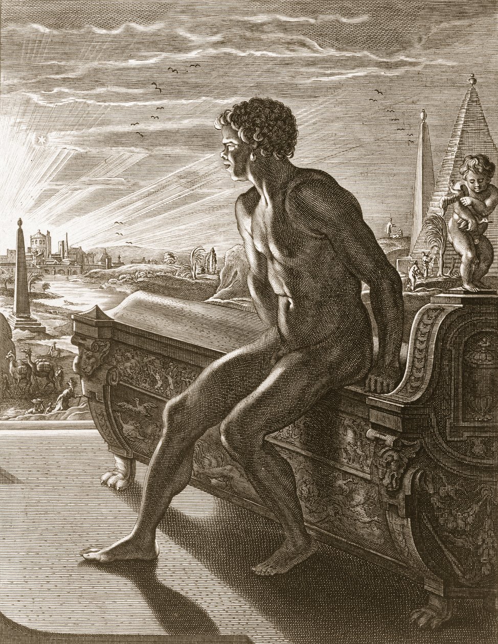 Memnons statue, 1731 af Bernard Picart