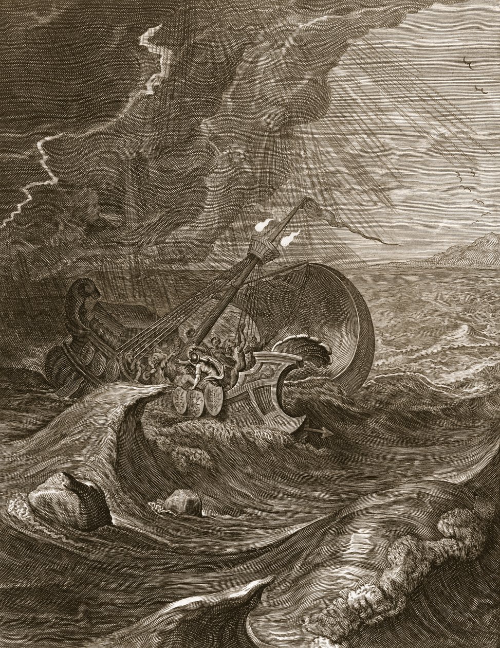 Dioscuri beskytter et skib, 1731 af Bernard Picart