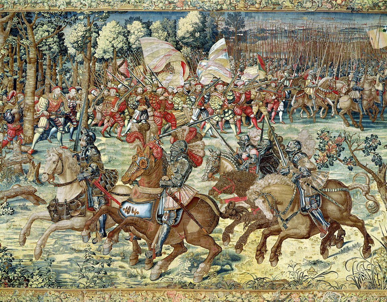 Slaget ved Pavia. The Advance of Charles V (1500-58) (tapet) (se 1481147 for detaljer) af Bernard van Orley