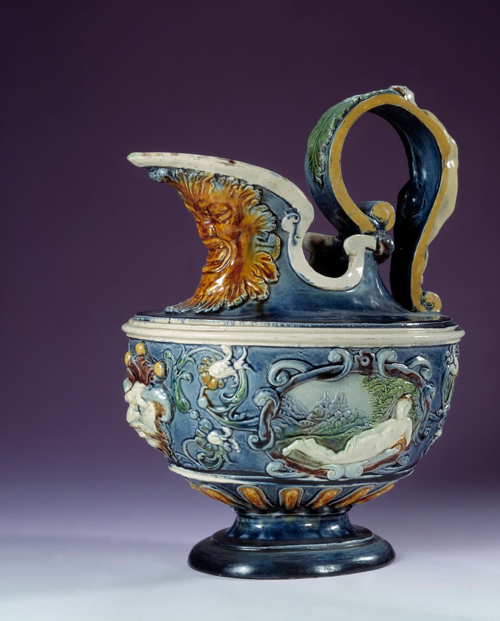 Aiguiere de faience skabt af Bernard Palissy-skolen (ca. 1510-1589) Paris, Louvre-museet af Bernard (school of) Palissy