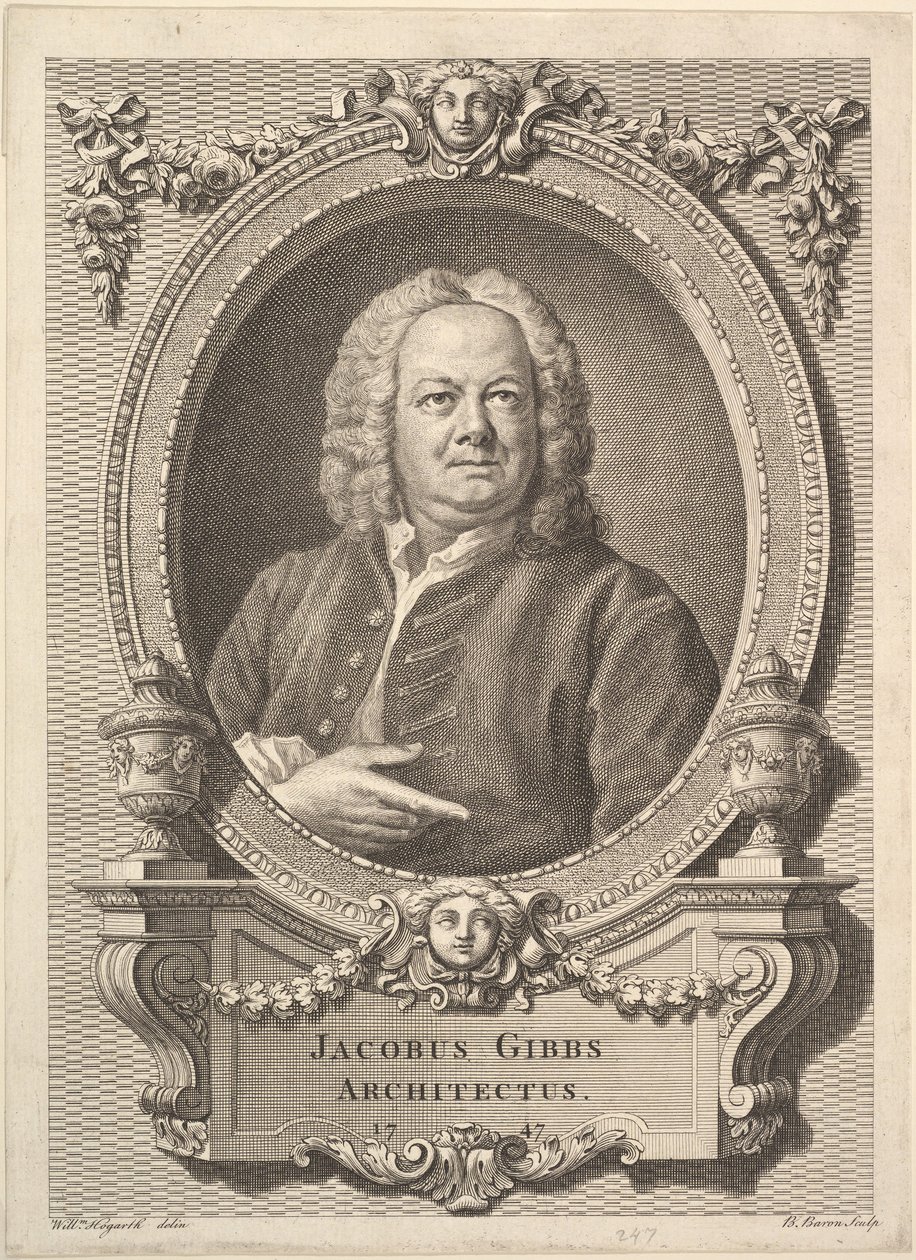 James Gibbs, arkitekt, 1747. af Bernard Baron