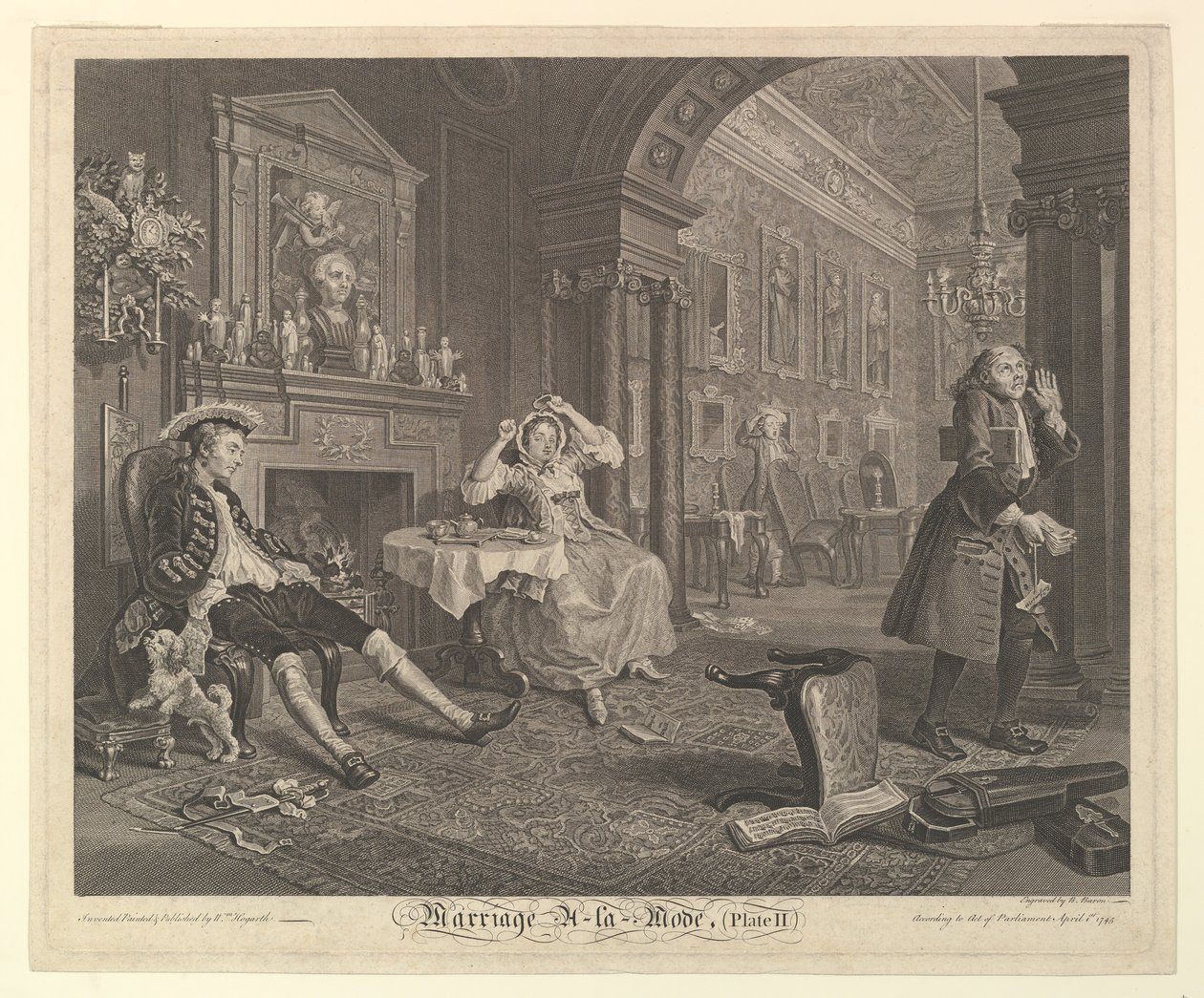 Ægteskab A-la-Mode, Tavle II, april 1745. af Bernard Baron