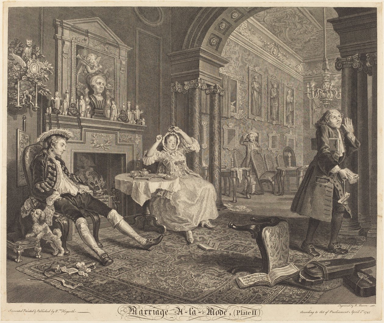 Ægteskab a la Mode: pl. 2, 1745. af Bernard Baron