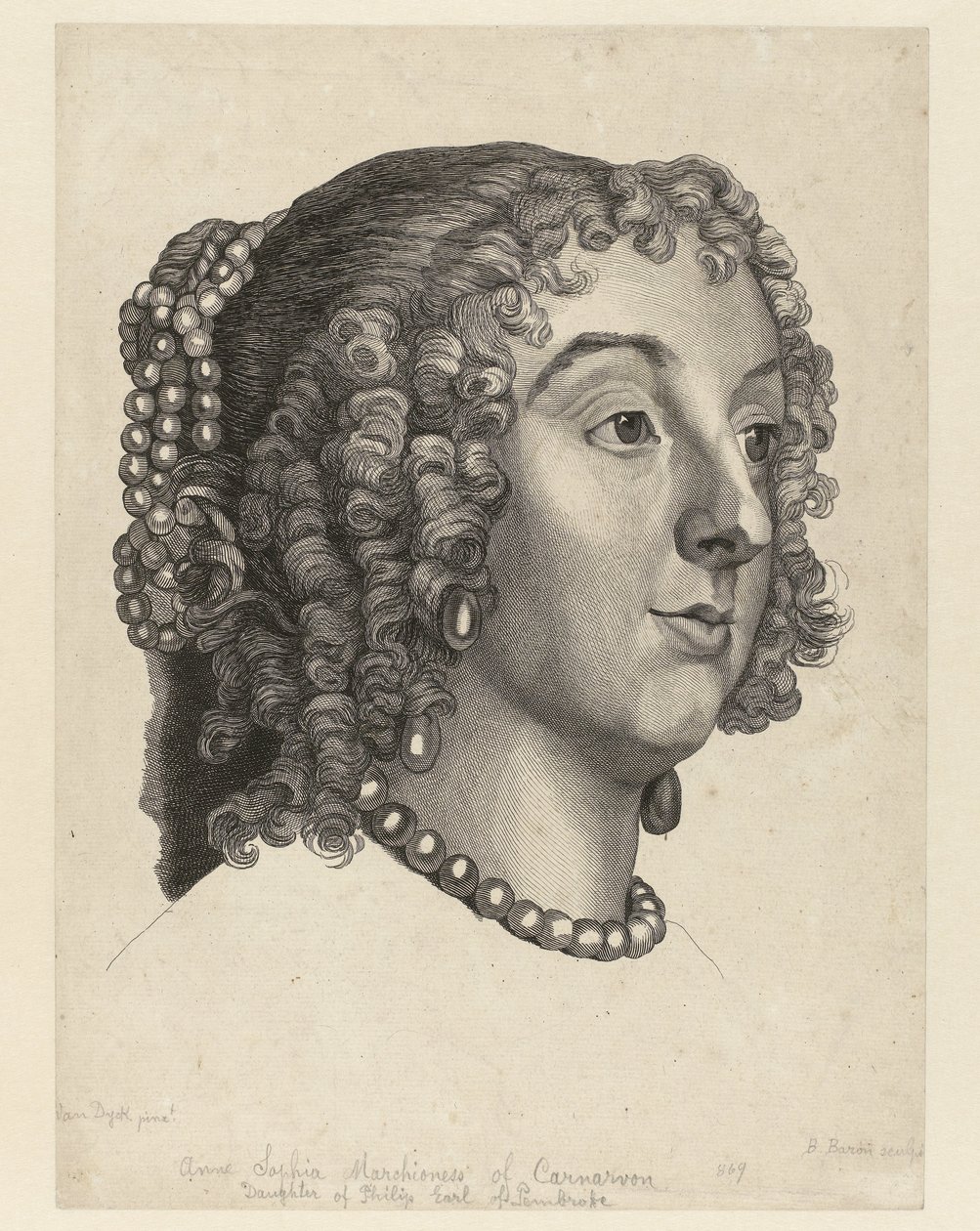 Portret af Anna Sophia van Carnarvon af Bernard Baron