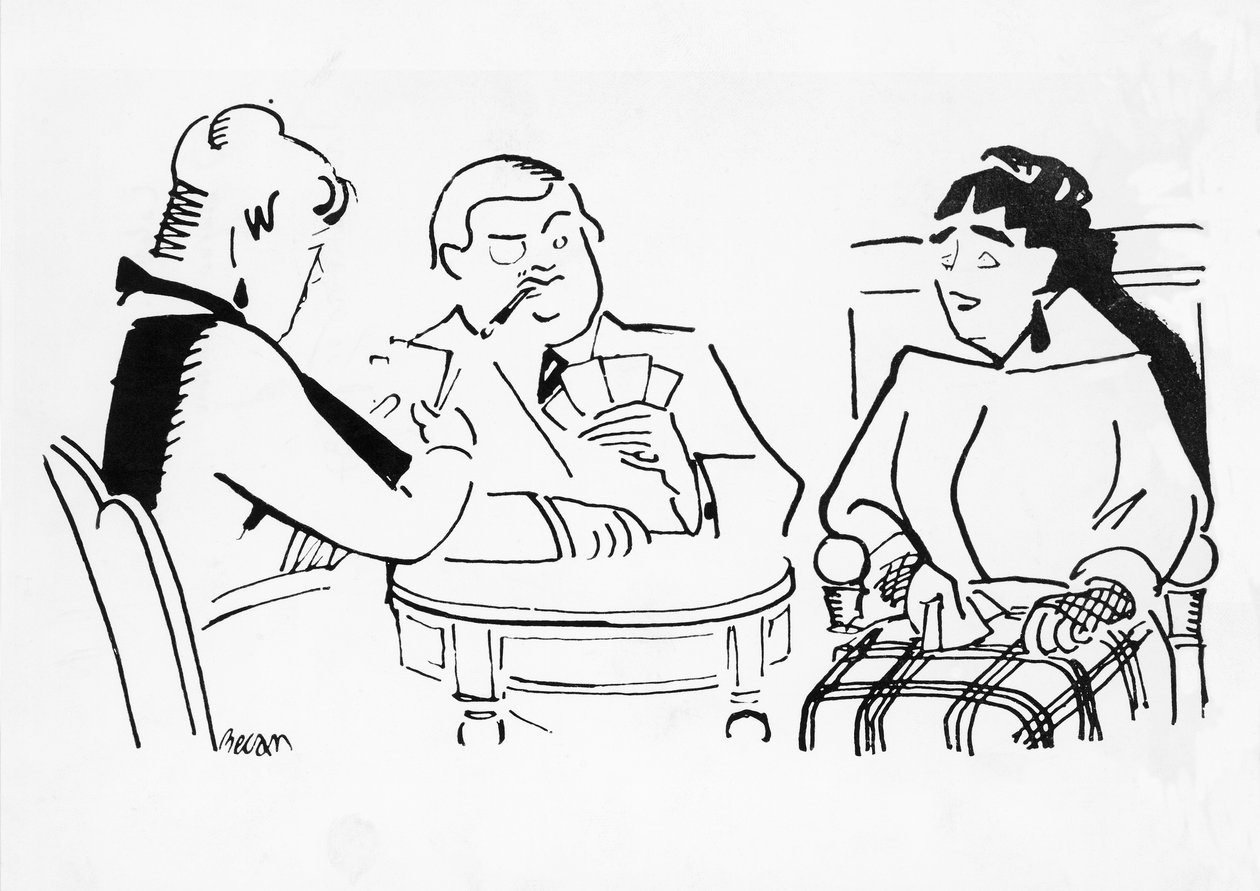 Kortspil, illustration til Cheri, roman af Sidonie-Gabrielle Colette (1873-1954) af Bernard Becan