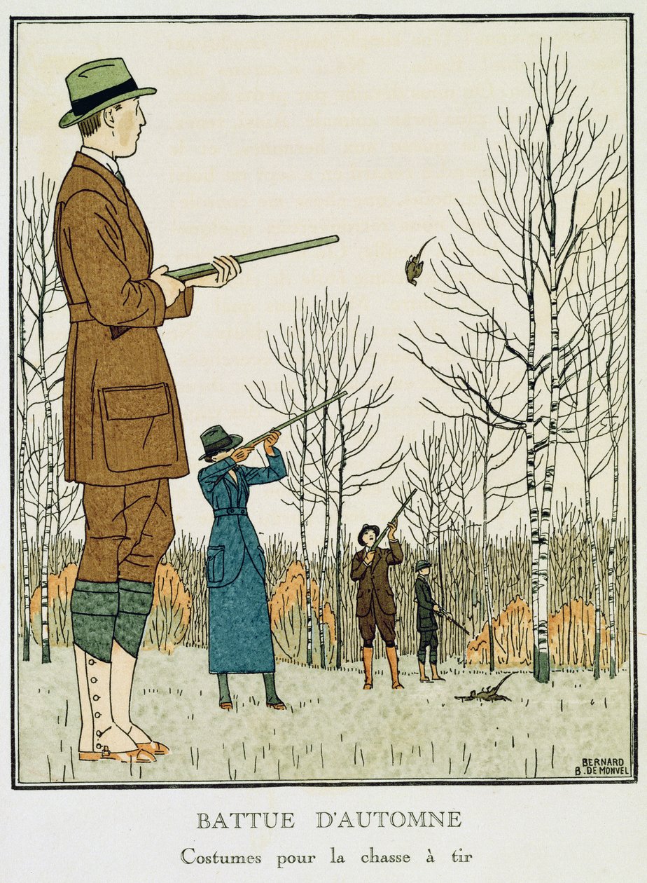 An Autumn Shoot, ca. 1912-13 (litho) af Bernard Boutet de Monvel