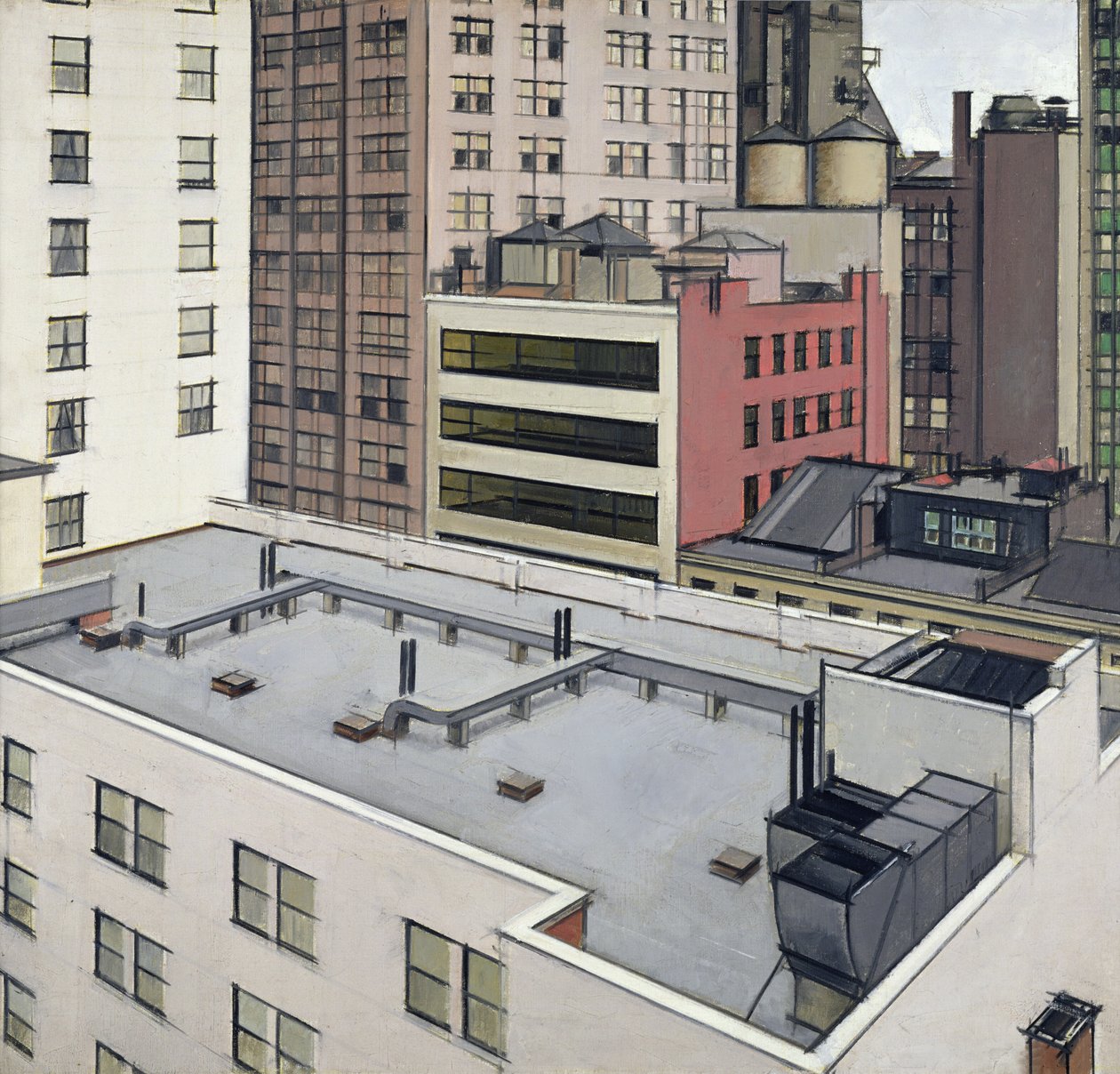 Roofs of New York, ca. 1930 (olie på lærred) af Bernard Boutet de Monvel
