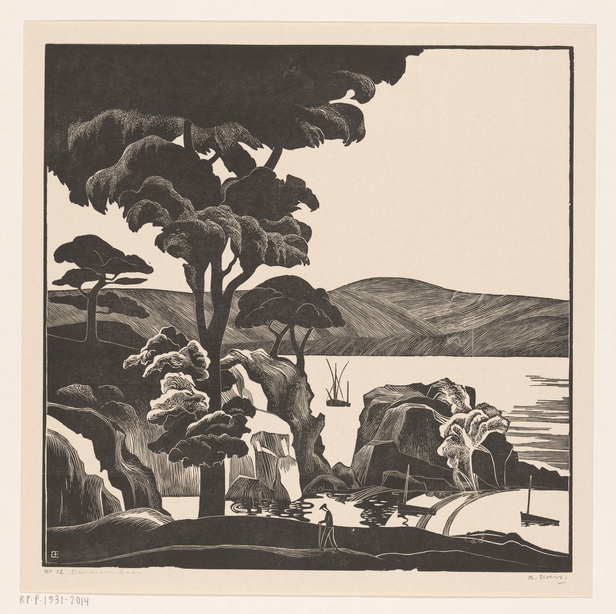Breton Bay (original titel på objektet) af Bernard Essers (signed by artist)
